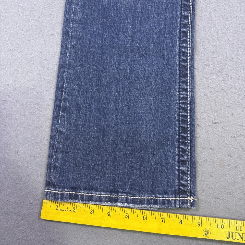 Miss Me Jeans Womens 30/32 Blue Denim Cross Bling Embelished Signature Boot - Picture 8 of 12